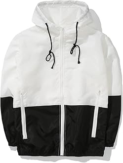Men's Lightweight Windbreaker Jacket Casual Zip Up Jackets With Hooded