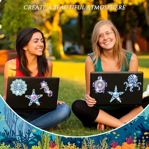 Set 16 imanes decorativos tortuga mandala verano miniatura 5