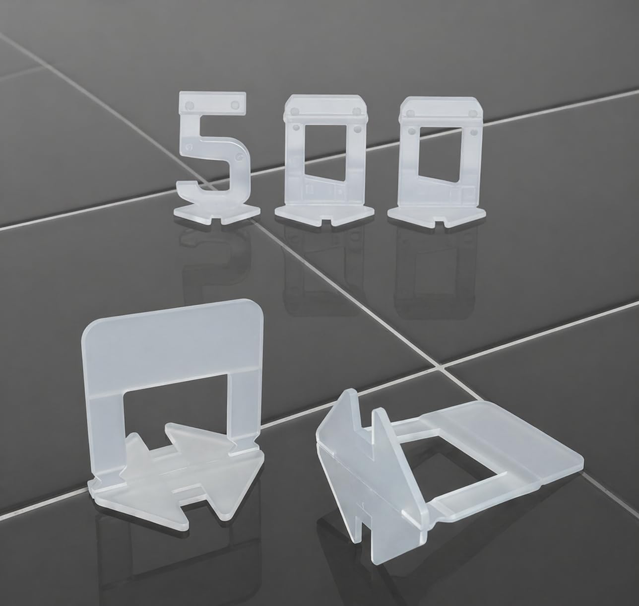 500 Croisillon Autonivelant 1.5 mm pour carrelage qualité premium - Croisillons kit joint carrelage - Cale carrelage autonivelante Outil niveau pose salle de bain sol Correcteur nivellement