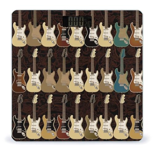 Báscula digital para baño con diseño Art Guitar Pattern