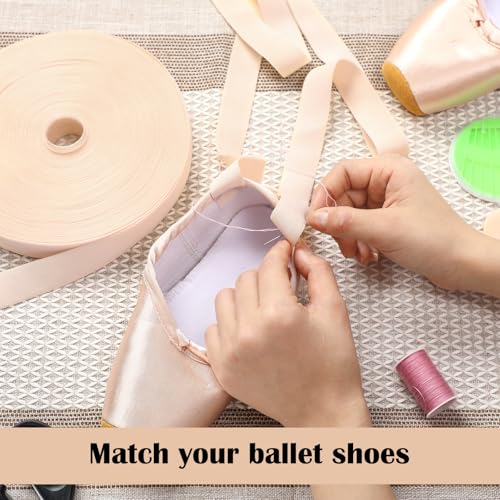 32.8 Yards Ballet Elastic Pointe Shoe Satin Roll Stretch Ribbon Minimalist Ballet Strap for Women Accessories4