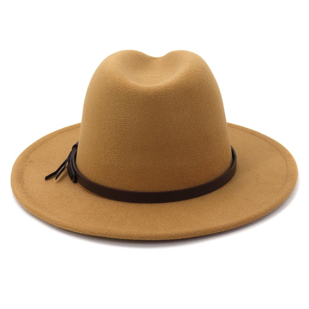 Wvapzxx Cappello Fedora Jazz Invernale A Tesa Larga Da Uomo Elegante Cappello Da Chiesa Da Donna Cappelli In Feltro Formali Per Donna
