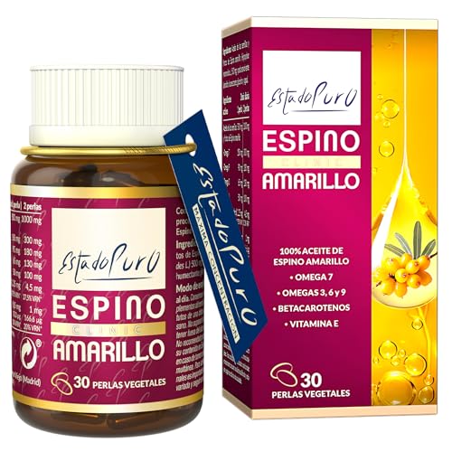 Omega 7 Espino Amarillo | Extracto Patentado Omega 3 6 7 9, Vitamina E, Betacarotenos | Salud de Piel, Mucosas y Sistema Cardiovascular | 30 Cápsulas Veganas | Estado Puro TONGIL