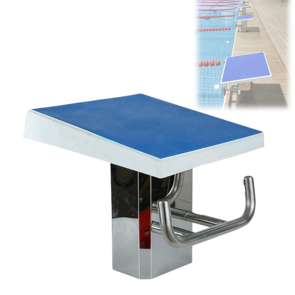 Blocco di partenza per piscina, piattaforma di salto per piscina in acciaio inossidabile 304 con superficie antiscivolo e base resistente, per competizioni e allenamento piscine interne ed esterne