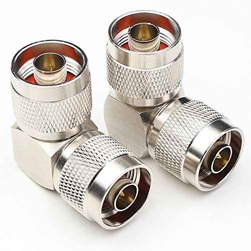 Adaptador coaxial N macho a macho ángulo recto miniatura 1