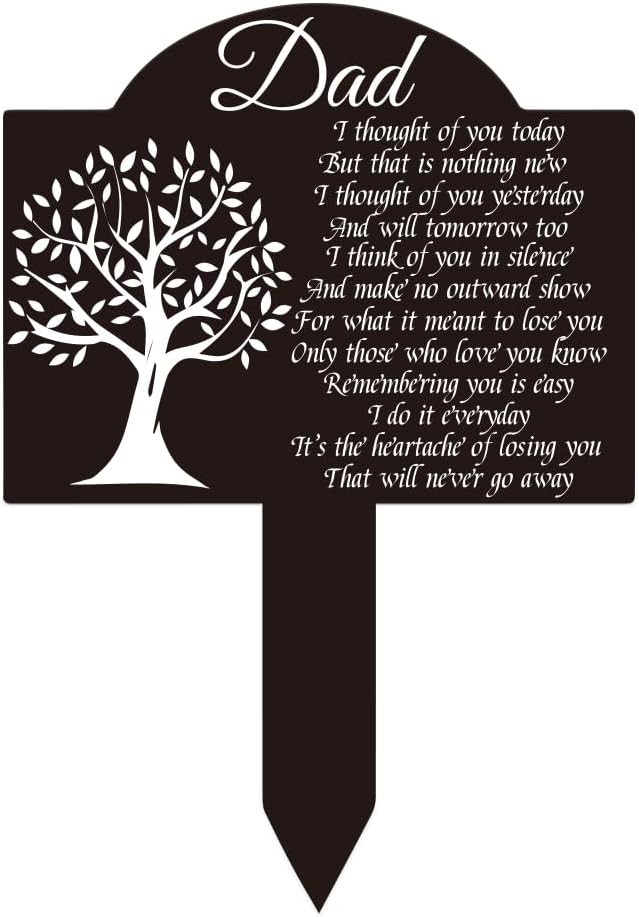 Memorial Stakes Plaque Grave Cemetery Decorations Remembrance Grave Stake Acrylic Garden Stake for Outdoors Yard Sympathy Grave Markers Square Shaped Grandma, black