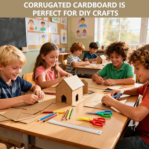Flying Pottery 20 Stück Wellpappe A4, Dicke Pappe zum Basteln, Karton, Cardboard, Kartonpapier für DIY Handwerk, Malen und Kunsthandwerk