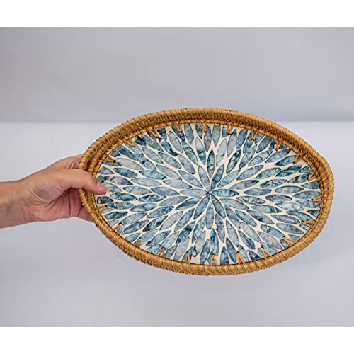 Tuut, Linha Santorini, Bandeja Oval, Madrepérolas, 30x20cm