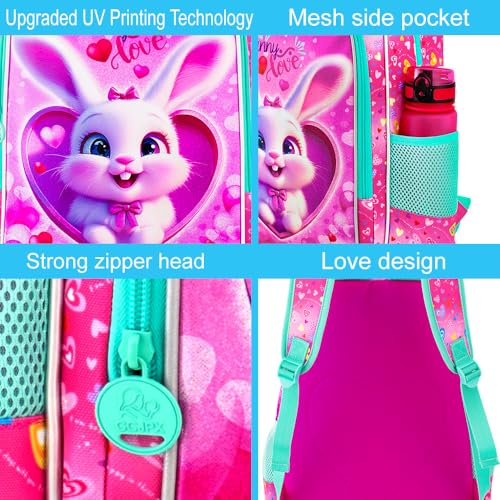 Image of 16 inch Backpack for Girls Boys 4-8, 3Pcs Kids Bookbag Set with Lunch Box, School Bag for Preschool Kindergarten
