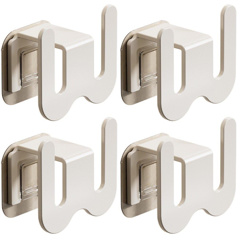Hrippy White 4Pcs Wall Mounted Slipper Holder Metal Self Adhesive Shoe Rack Space Saving Shoes Storage Organizer For Narrow Space