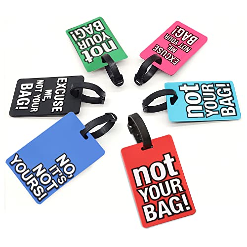 6 Pcs Kofferanhänger mit Adressschild, Koffer Tasche Etiketten, Gepäckanhänger, Farbliche Unterscheidung Kofferschilder mit Adressschild Namenschild Luggage Tags für Gepäck Koffer Cover