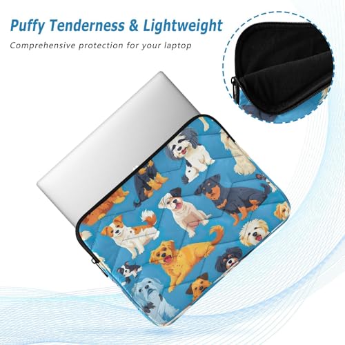 Funda para portátil 13-14 pulgadas impermeable patrón perros azul miniatura 5