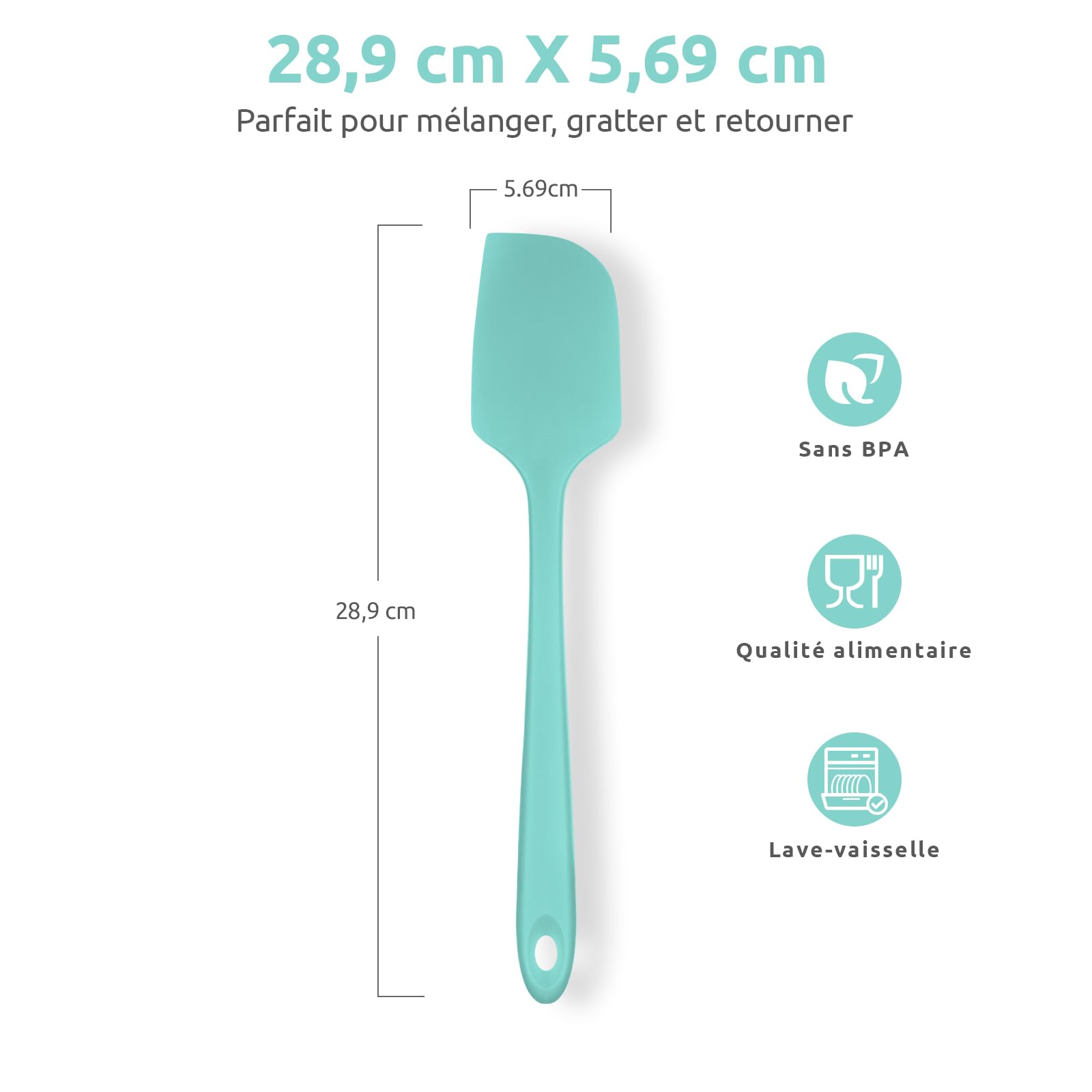 U-Taste Spatule En Silicone Résistante à La Chaleur 315°C - Cuillère Flexible Antiadhésive Noire Pour Cuisine