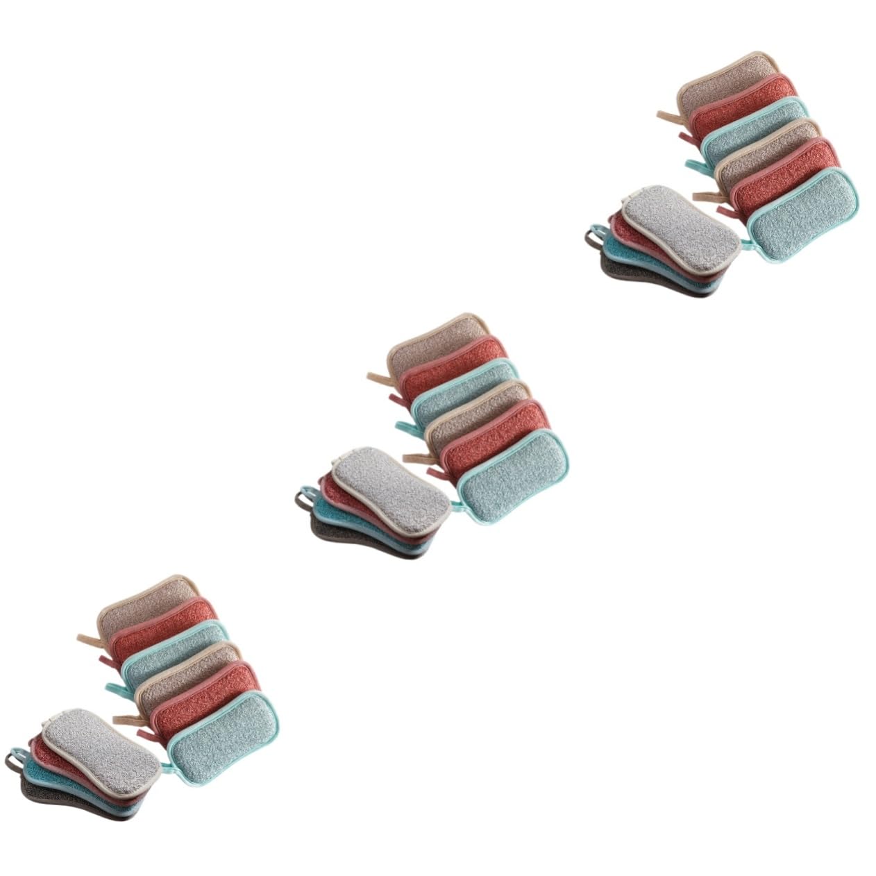 Healeved 30pièces Éponge De Nettoyage De Cuisine Lot de Éponges Réutilisables Lin Nettoyage Facile des Vaisselles Casseroles Et Éviers pour Cuisine Et Salle De Bain
