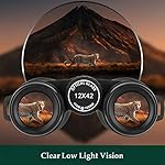 Adorrgon 12x42 HD Binoculars for Adults High Powered with Phone Adapter, Tripod and Tripod Adapter - Large View Binoculars with Clear Low Light Vision - Binocular for Bird Watching Cruise Travel - Image 5