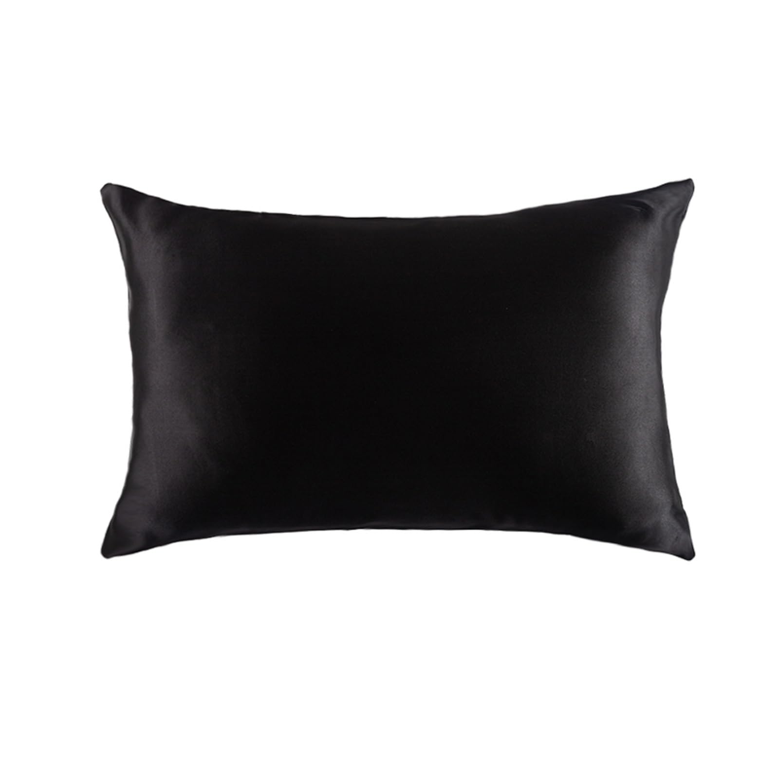 Silk pillowcase Silk Pillow Cover Double Pillowcase Pure With Hidden Zipper(Black,51x76cm)