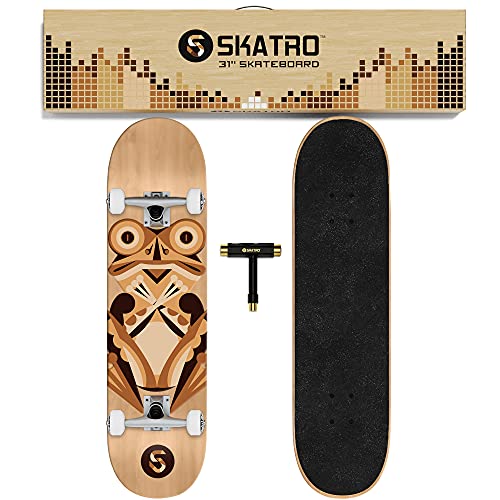 Image of Skatro - Pro Skateboard 31 Complete Skateboard. Skate Board Ages: Adults, Boys, Girls, Beginners, and Kids - Woodtone Frog