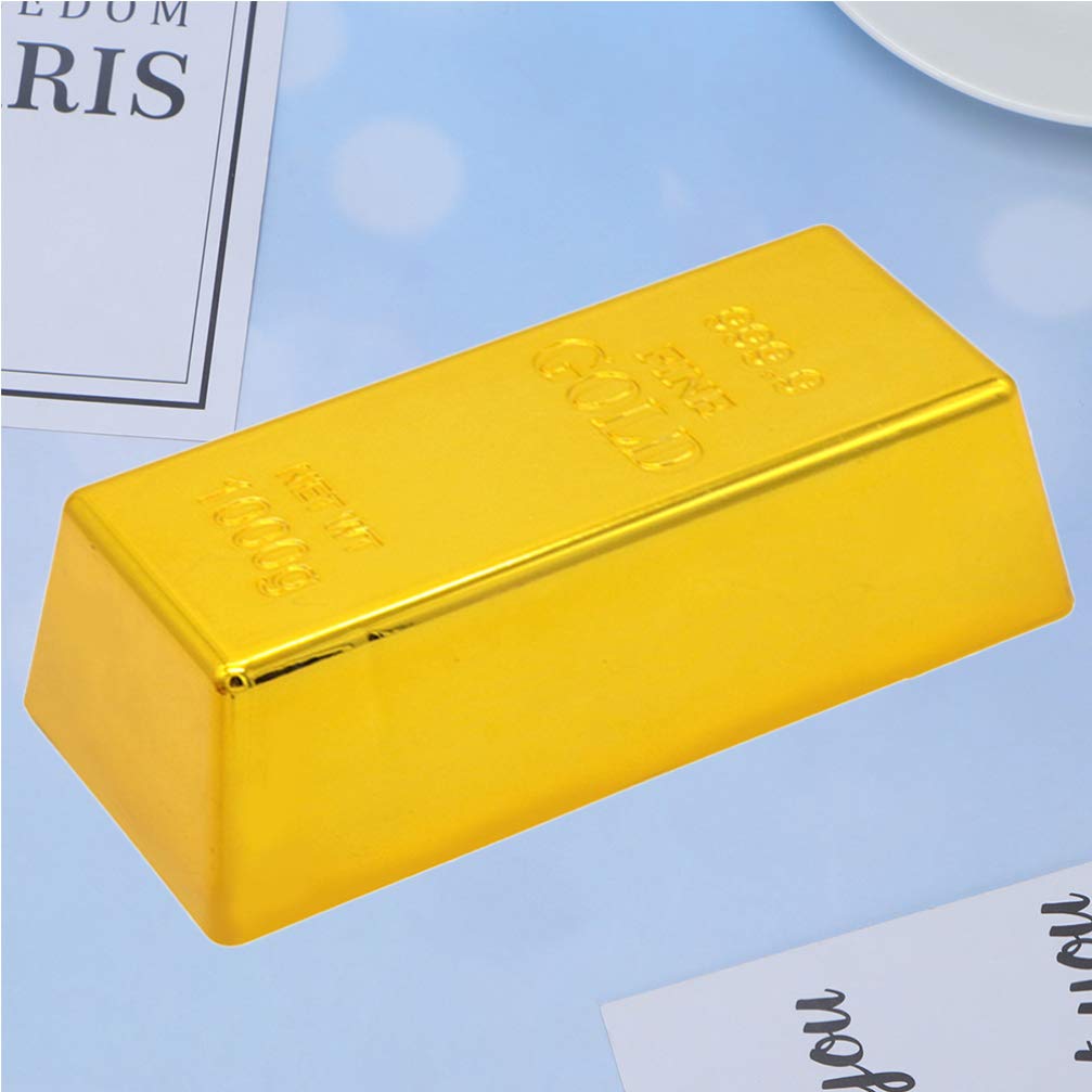 TOYANDONA Fake Gold Bar Fake Golden Brick Replica Gold Bar Bullion Gold