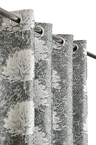 Image of Polyester Curtains 7 Feet Long Set of 2 for Door (Grey 4 ft x 7 ft)
