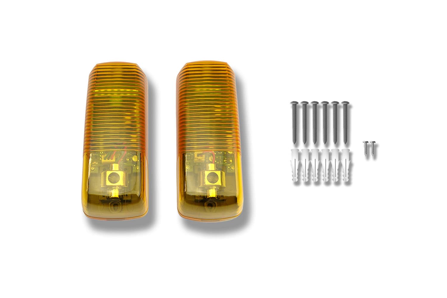 Schartec Lichtschranke einstellbar mit integrierter Signalleuchte für Torantrieb - Infrarot Einweglichtschranke 12v 24v für Schiebetor Garagentor Einfahrt