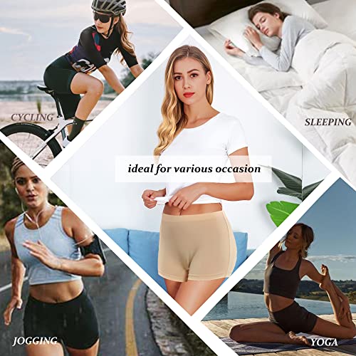 Image of Ekouaer Boyshort Panties Women's Soft Underwear Briefs Invisible Hipster 3 Pack Or 4 Pack Seamless Boxer Brief Panties S-XXL