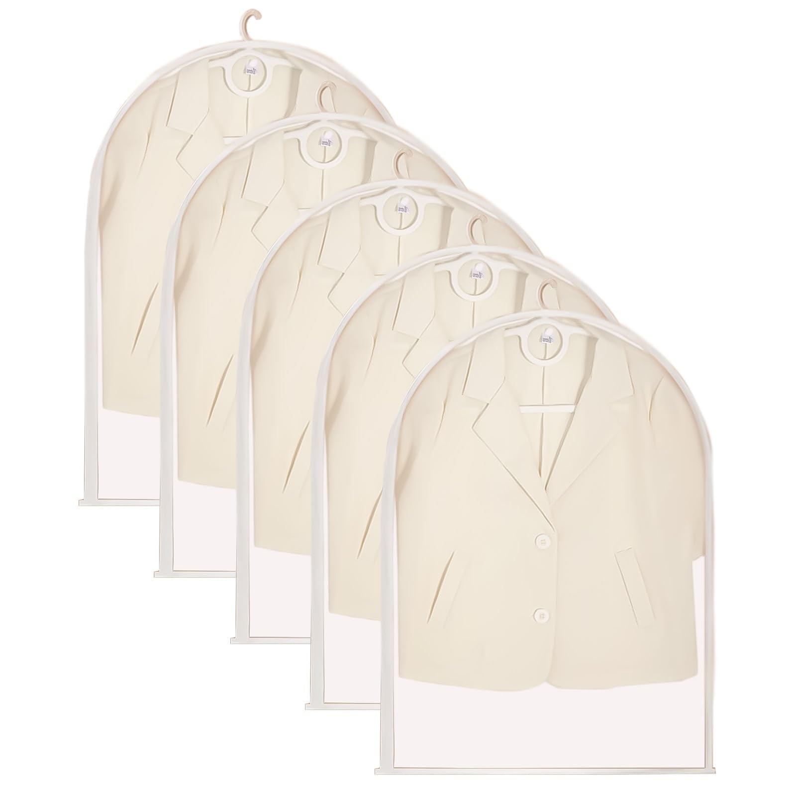 Paquete de 5 Fundas Ropa, Completamente Cerrado Burro Ropa Funda con Cremallera, Adecuada para Proteger Trajes, Suéteres(60x140cm/24x55in)