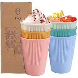 Vaso Picatodo Sevitini Vasos Plastico Duro, Adecuado para niños y adultos, Vasos Libres de BPA Vasos Camping Plastico Colores. Vasos Plastico Duro para Fiestas(6 uds)