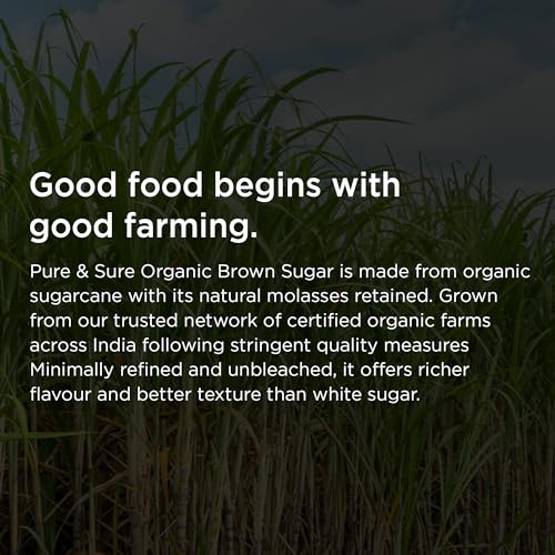 Image of Phalada Pure & Sure Pure & Sure Organic Brown Sugar | Natural Brown Sugar, Healthy & Wholesome | Powdered Brown Sugar for Baking, Tea, & Coffee, 1kg.
