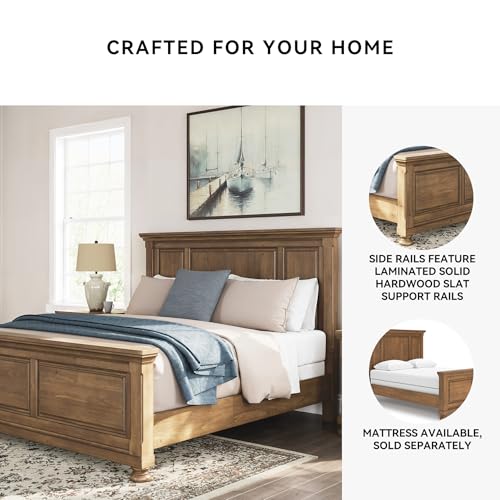 Image of Signature Design by Ashley King Panel Bed Frame, Brown Wood, Glarrison