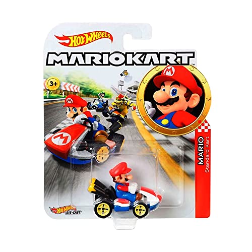 Carrinho Mario Kart, Mattel, Hot Wheels Colecionável, Réplica, Modelos Sortidos, GBG25