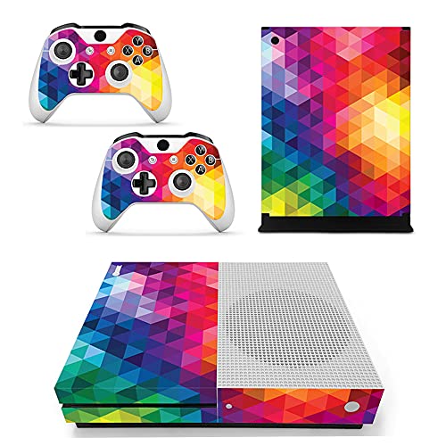 Image of FOTTCZ Vinyl Skin for Xbox One Slim Console & Controllers Only, Sticker Decorate and Protect Equipment Surface, Color Triangles