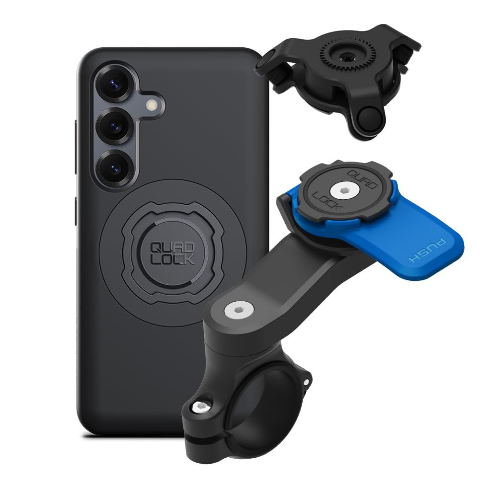 Quad Lock Moto Handlebar Kit with Dampener and MAG Case for Galaxy S25