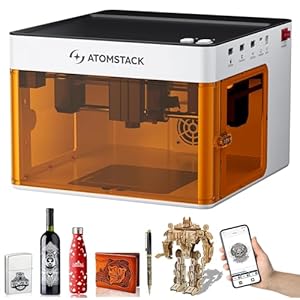 ATOMSTACK P1 Dubbele-Laser Gravureerder, Draagbare LaserSnijmachine met 5000mW Diodelaser & 1.2W Infraroodlaser Schakelbaar, Laserklasse 1, Ideaal Geschenk voor Hem of Haar (Enkele Laser)