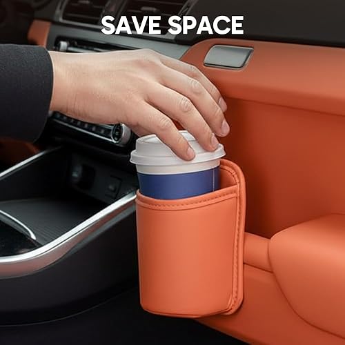 Miniatura 4 de Cubo de basura universal de cuero para puerta de automóvil, a prueba de fugas, organizador multifuncional para asiento trasero para guardar