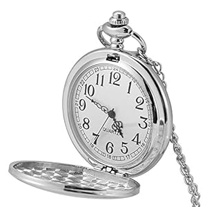 3Colors Classical Quartz Analog Smooth Pocket Watch Necklace Pendant with Chain