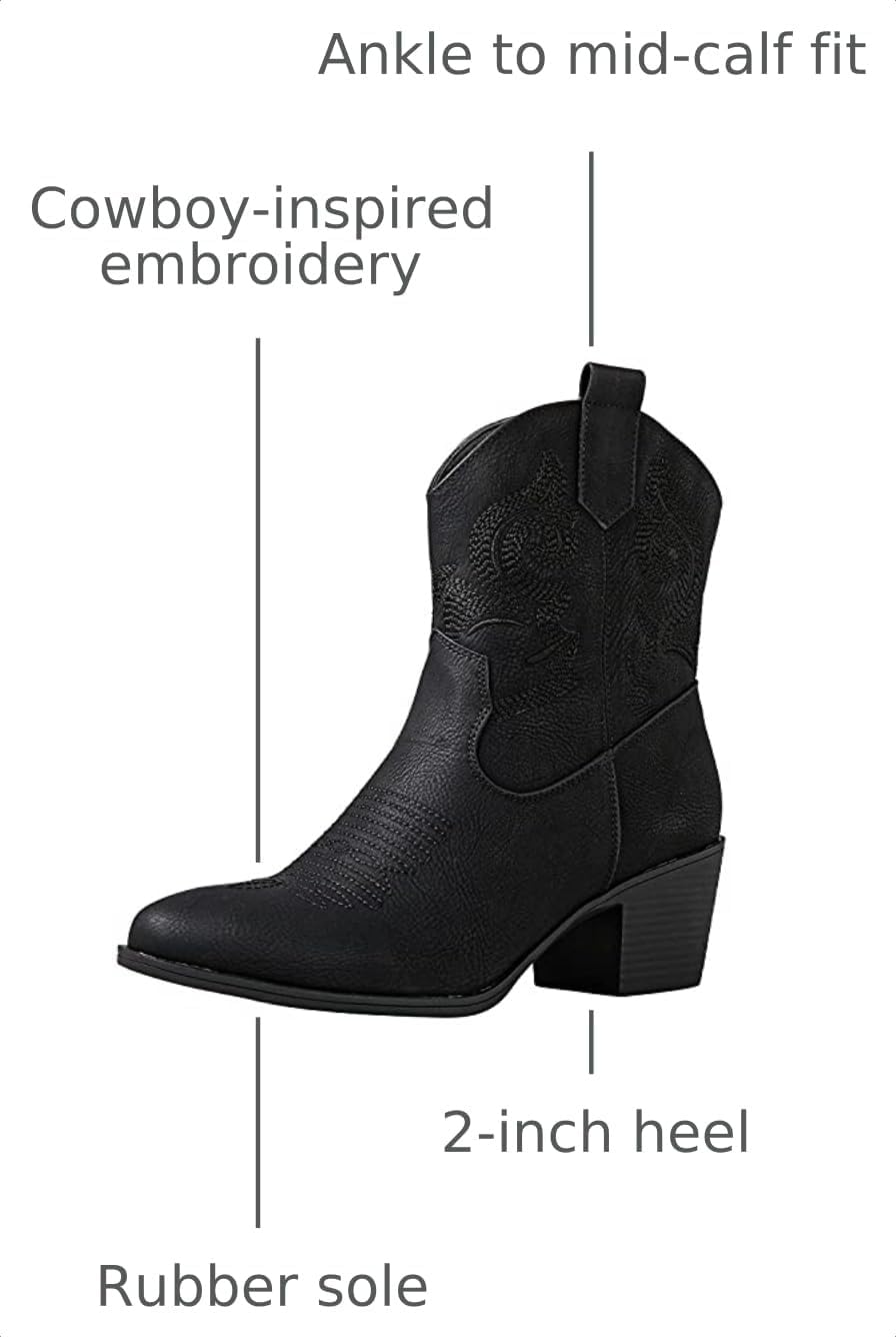 GLOBALWIN Cowboy Boots For Women Short Ankle Boots