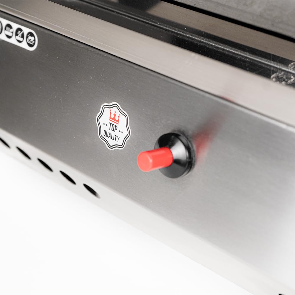 Plancha Industrial de Acero Inoxidable a Gas 100 cm Sobremesa Grosor de la Placa 4 mm para un Rápido Calentamiento con Termopar CE | Potencia 5,8 kW | Bares y Restaurantes