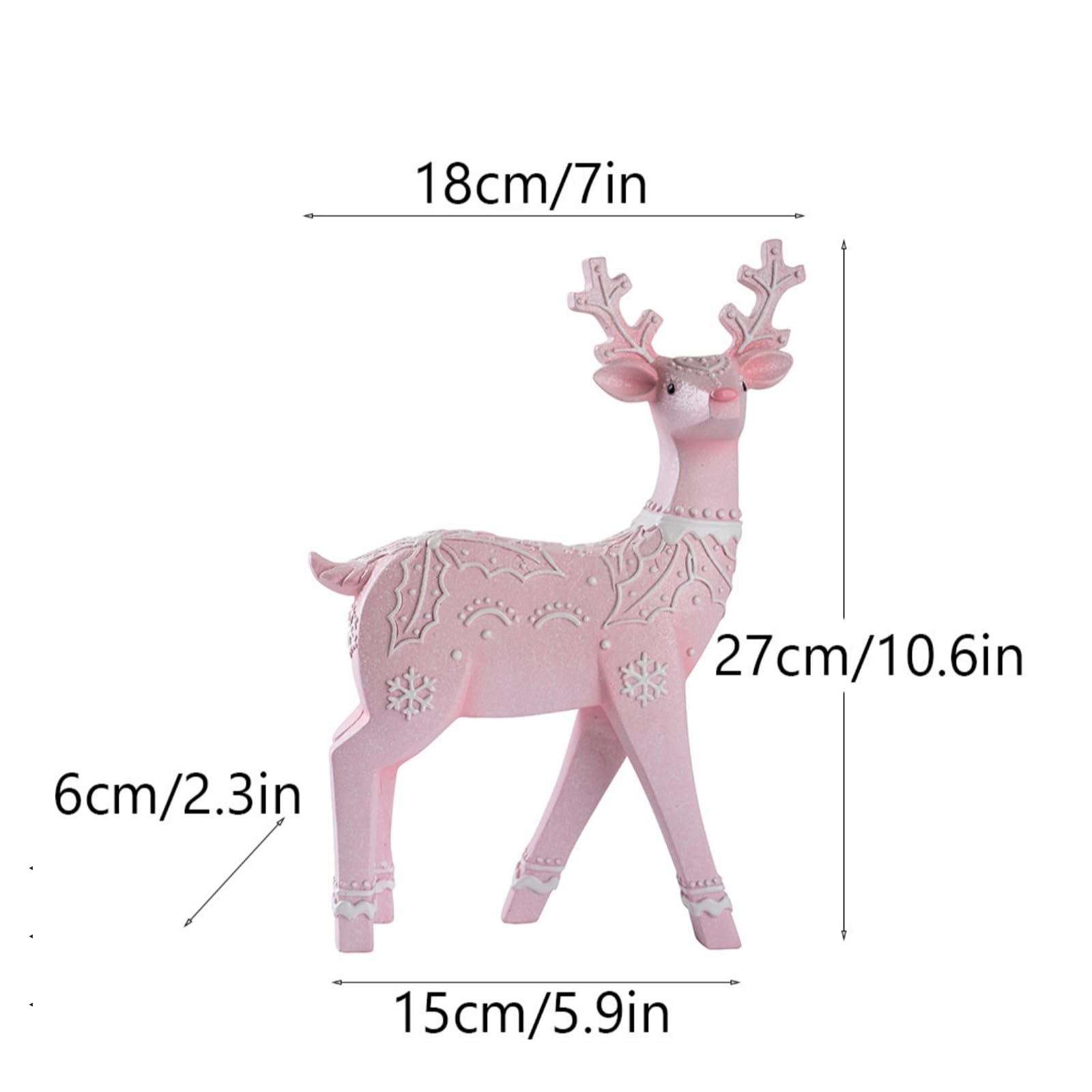 Statuetta di Alce Stile Rustico Design Compatto da Tavolo, Alce Decorativa con Coma, Finitura Opaca Strutturata, per Mensola, Collezionisti, in Piedi