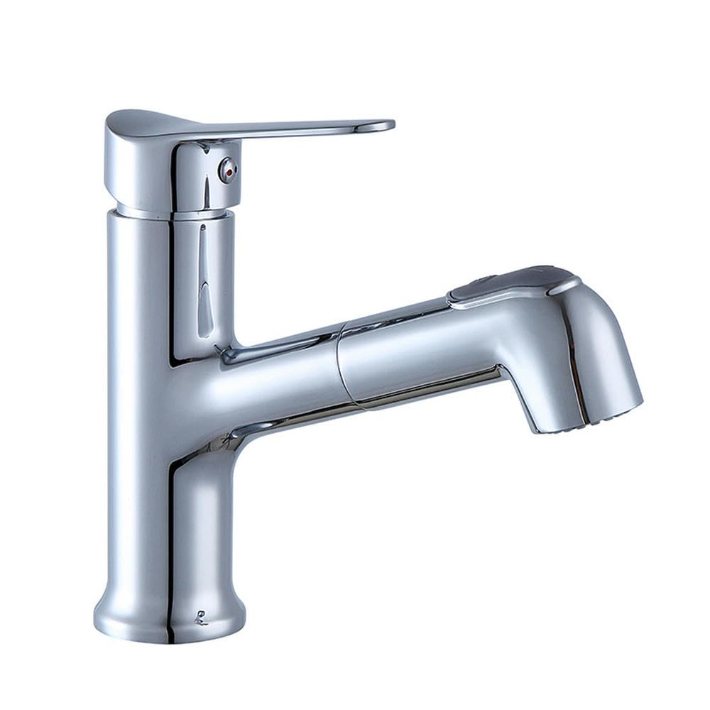 ZYCHSJXA Cylindl Single Hole Hot and Cold Above Counter Pull-Out Basin Faucet (Plating)