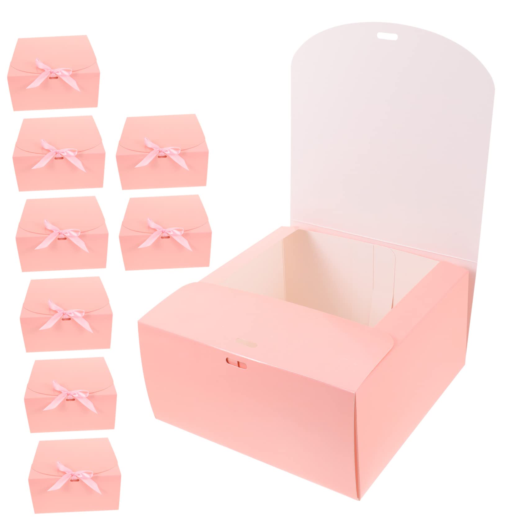 10piezas Cajas De Pastel Elegantes Lazo Para Empaque De Postres Para Cumpleaños Bodas y Celebraciones Especiales Diseño y Ventana Transparente