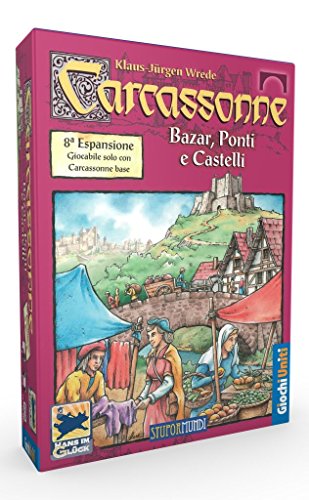 Giochi Uniti - Carcassonne, Bazar Ponti E Castelli, Espansione 8 Per Carcassonne, Gioco Da Tavolo, Edizione Italiana, Gu340