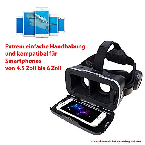 Himoto HSP VR 3D Virtual Reality Brille mit Kopfhörer Headset, Universal kompatibel mit Smartphones Größe 4 bis 6 Zoll, Augmented Reality-Brille mit Kopfhörer - Image 5