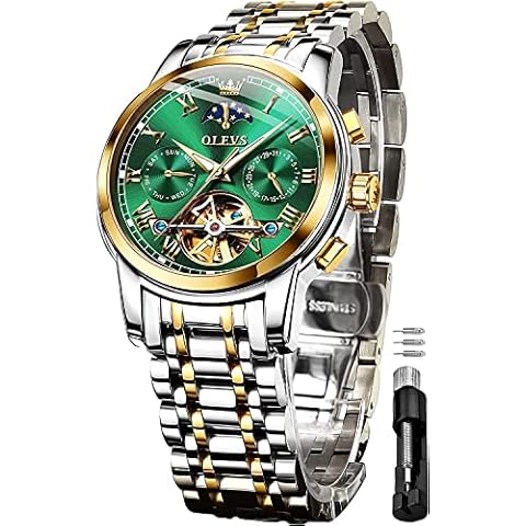 OLEVS Men's Automatic Moon Phase Watch Cover