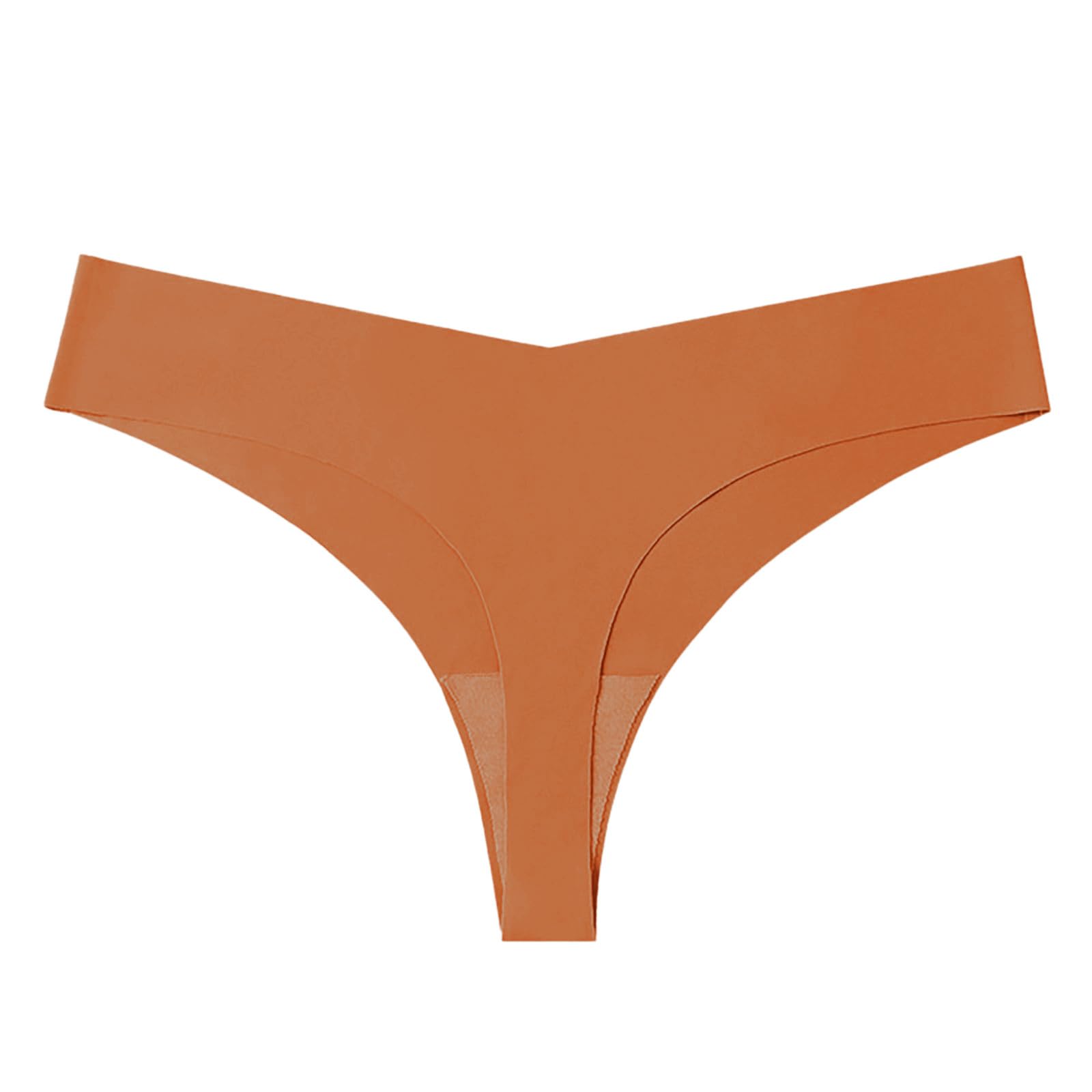 Womens Low Waisted Ice Silk Nude Seamless Crotch Breathable T Shaped Large Underwear Microfiber Panties Bikini