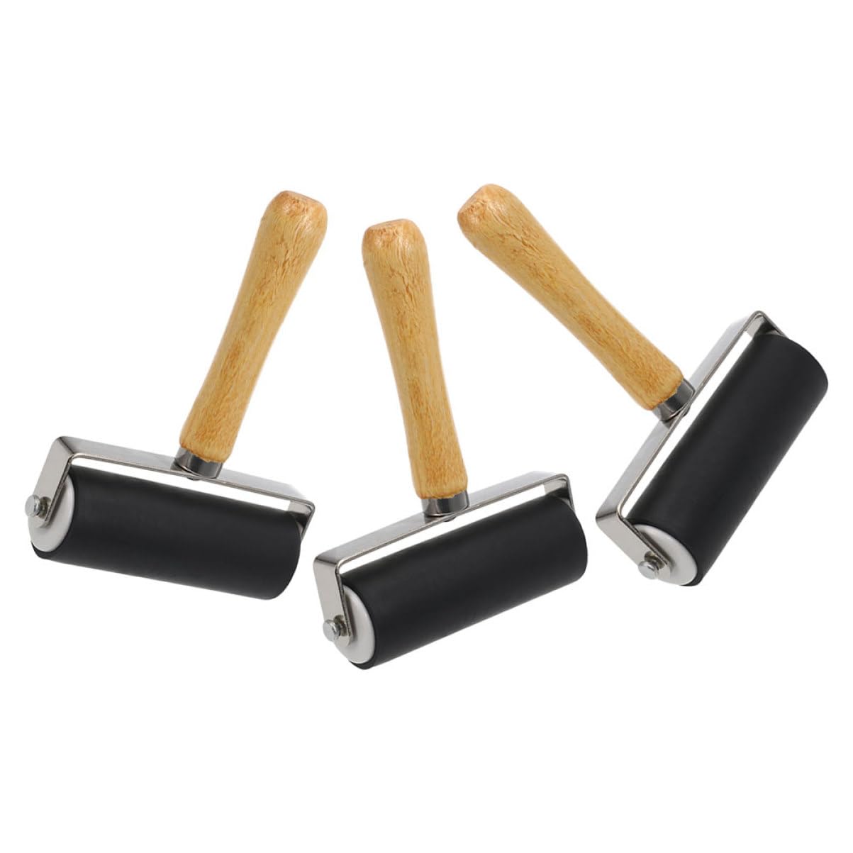 Housoutil 3pcs Professional Roller Ink Applicator for Printmaking Art Projects and Crafting Reliable Rollers for Painting Supplies and Graphic Design