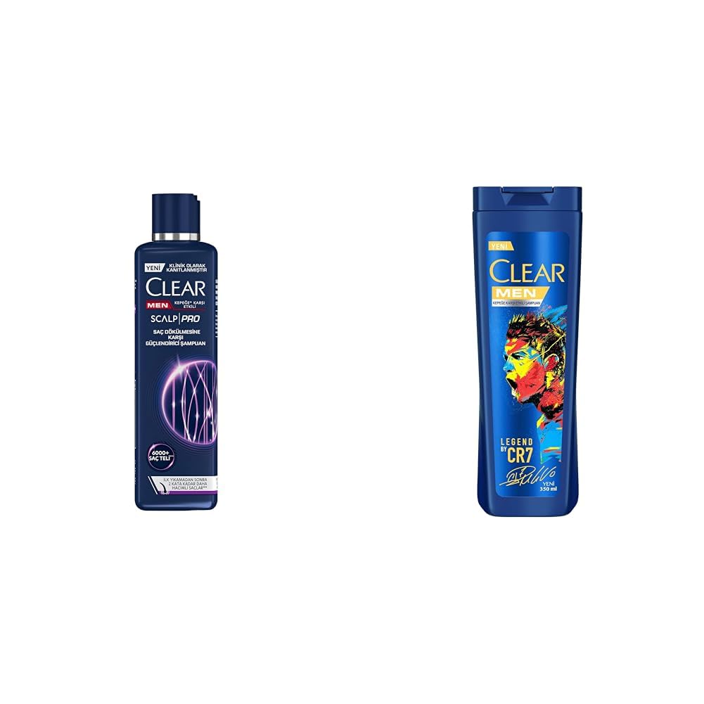 Clear Men Scalp Pro Saç Dökülmesine Karşı Güçlendirici Şampuan Kepeğe Karşı Etkili 300 ml(1) Clear Men Kepeğe Karşı Etkili Şampuan Legend By CR7 Cristiano Ronaldo 350 ml(2)
