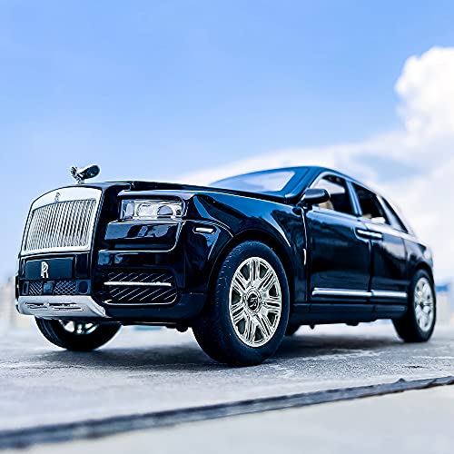 Image of Metal Pull Back Diecast Car Suv 1:24 Big Rolls Royce Cullinan Pull Back Car Model With Sound Light Boys Gifts Toys For Kids?Pack Of 1?, Multicolor