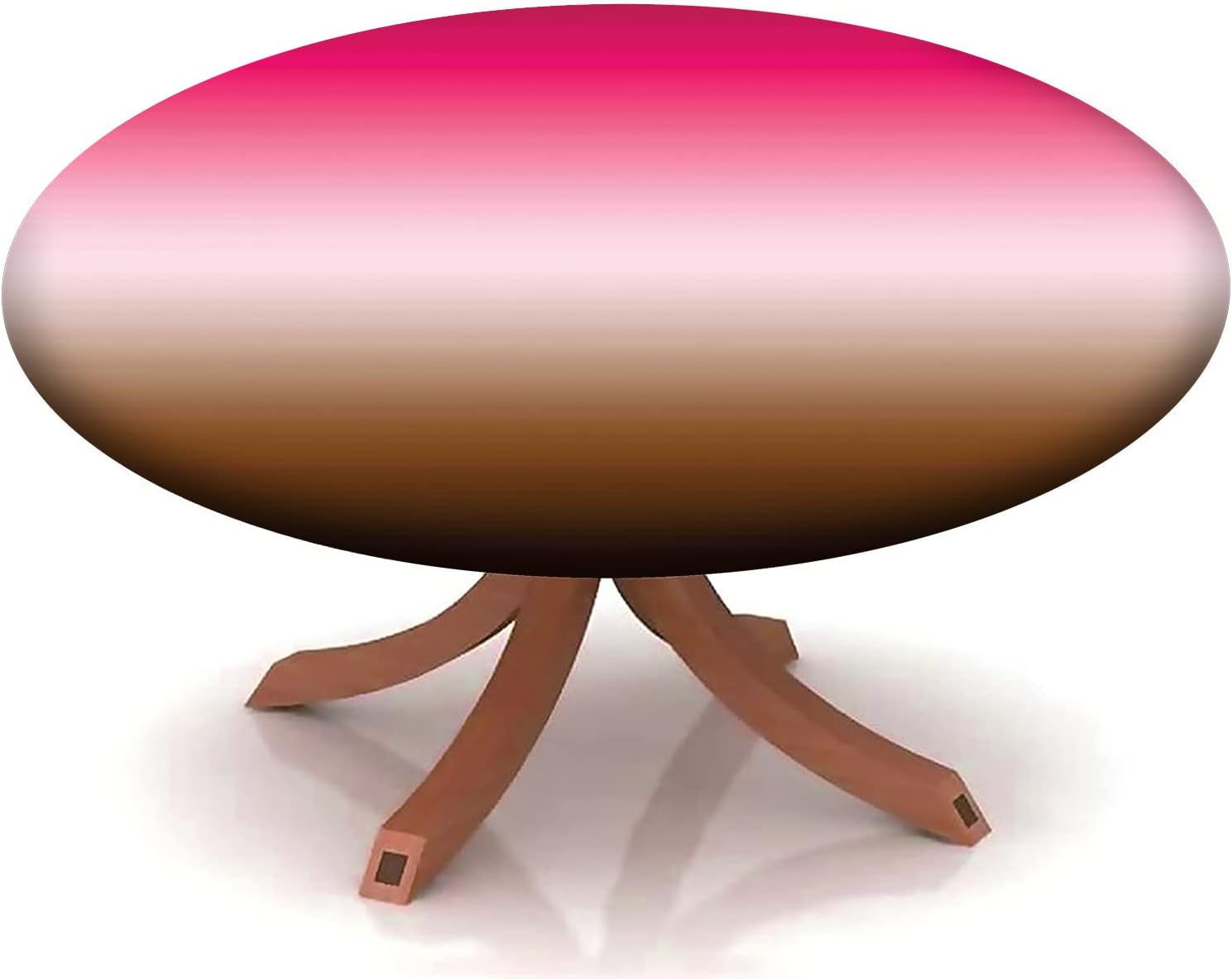 Round Fitted Tablecloth Elastic Edge,Ombre Pattern,Suitable for Catering and Kitchen Can Wipe Dining Round Table coverr,Hot Pink Chocolate -for 57" to 68" Round Tables