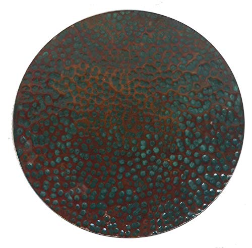 30" Decorative Green Patina Hammered Copper Table Top