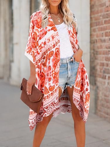 Image of Moss Rose Women Summer Bikini Kimono Bathing Suit Cover Ups for Swimwear